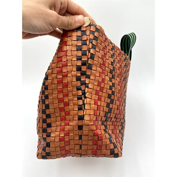 Clare V. Bateau Tote Bag Plaid Woven Checker - Picture 5 of 11